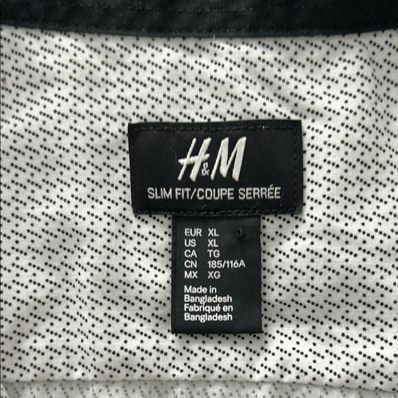 H&M Slim Fit Men’s Dress Shirt XL Gray Micro Dot Pattern | Modern & Stylish - Picture 4 of 8